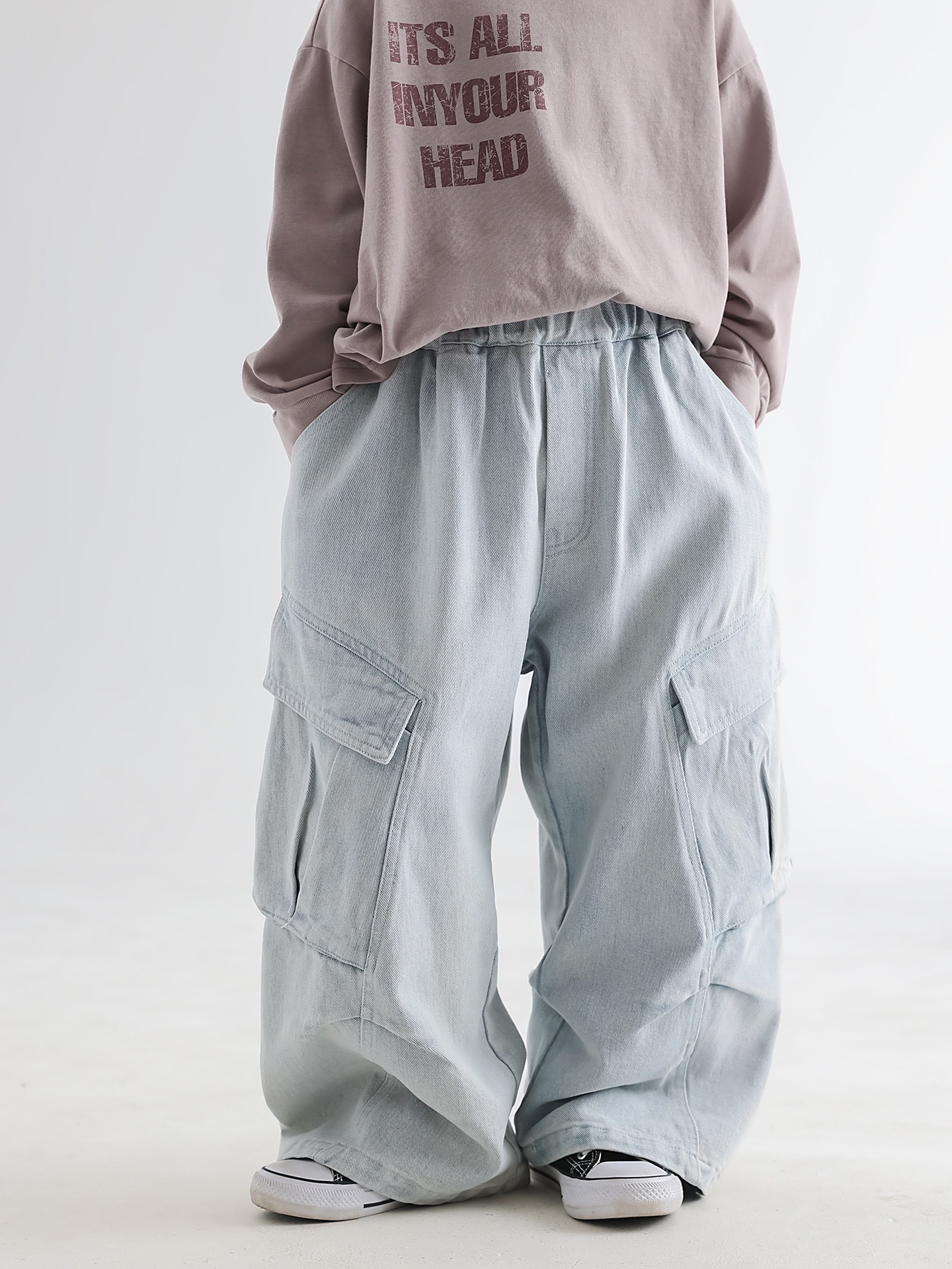 街頭感刷白牛仔褲