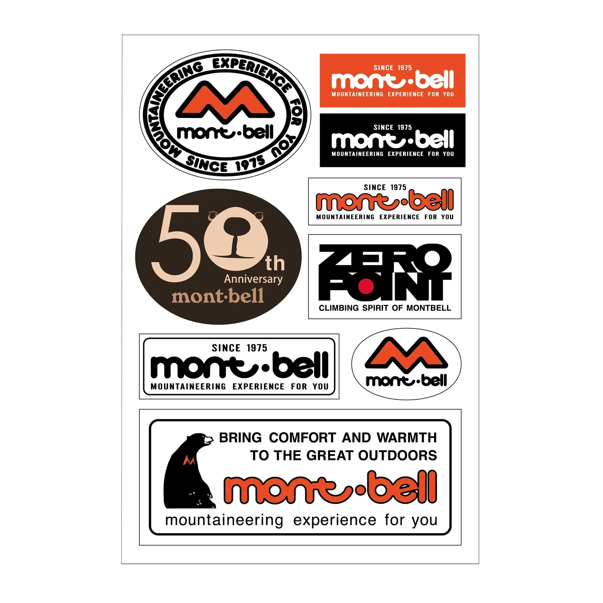 mont-bell: Sticker Set mont-bell Logo 50th【五十周年限量】