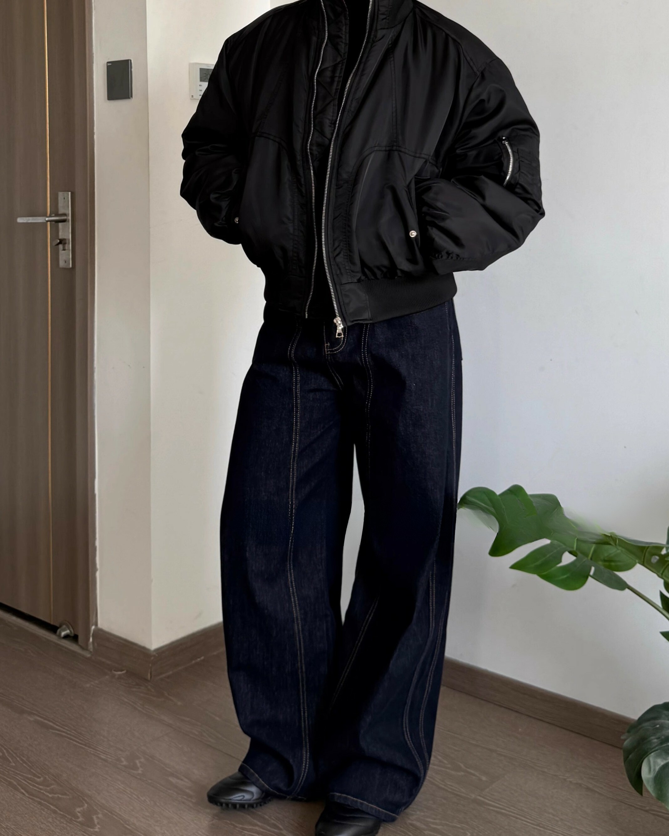 Fizz 剪裁寬牛仔褲