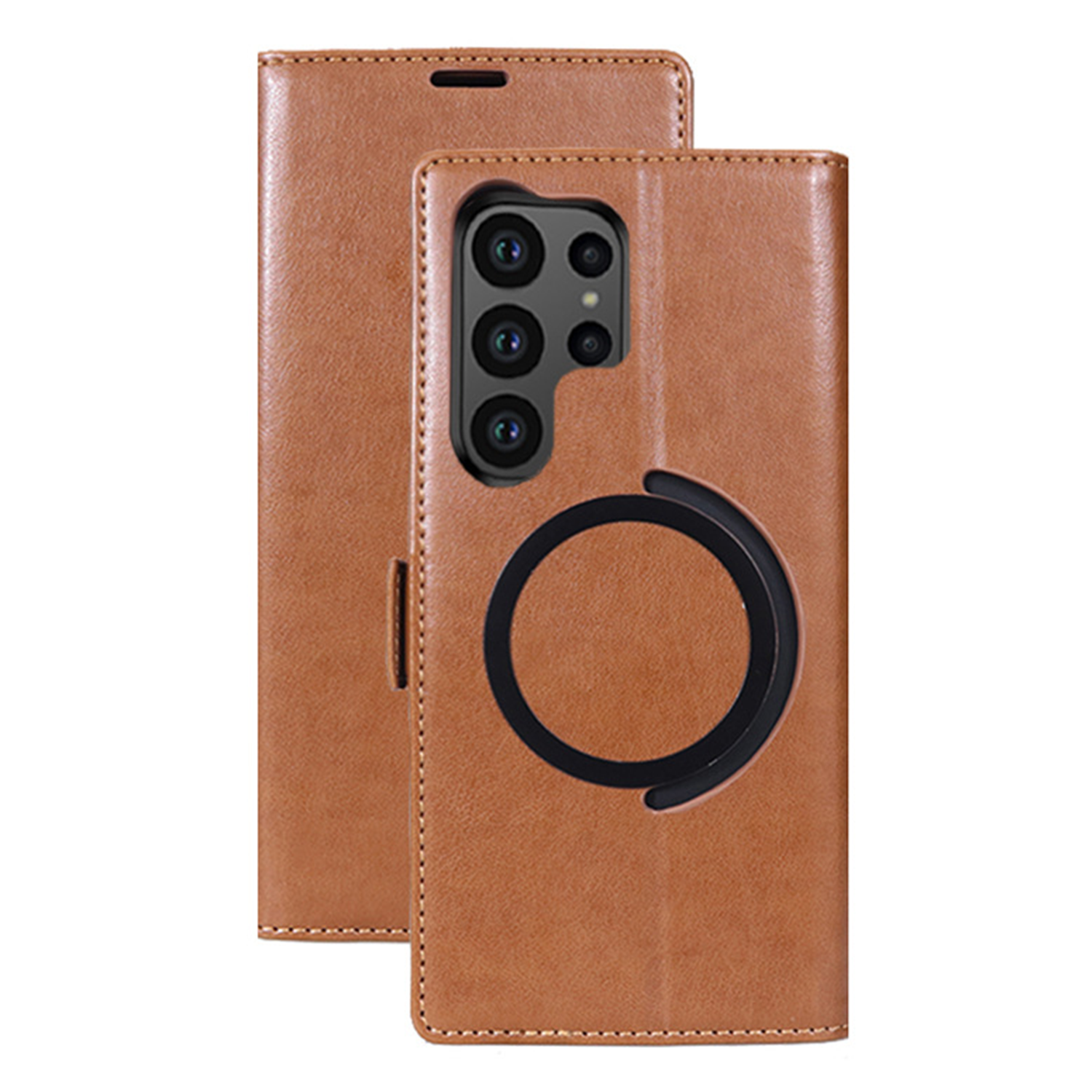 XPRO - Mag Leather Flip - Samsung S25 A54 Case 防撞翻蓋皮革磁吸充電插卡支架手機保護殼
