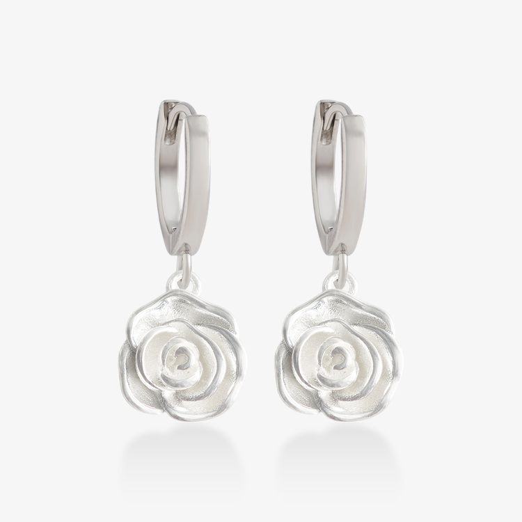 雕刻玫瑰．吊飾耳環