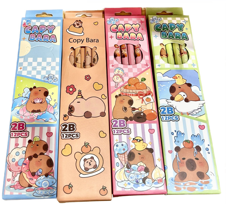 卡皮巴拉2B铅笔（12pcs 款式随机）