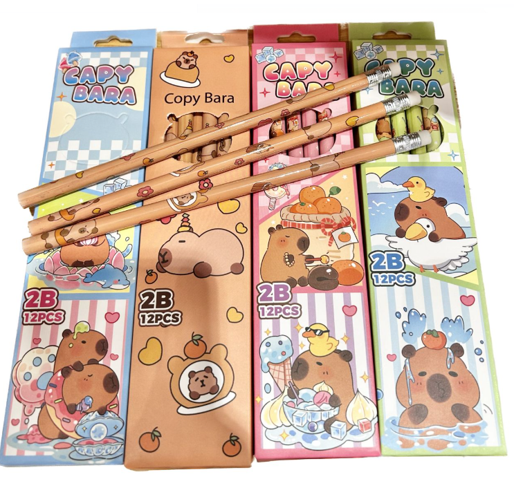 卡皮巴拉2B铅笔（12pcs 款式随机）