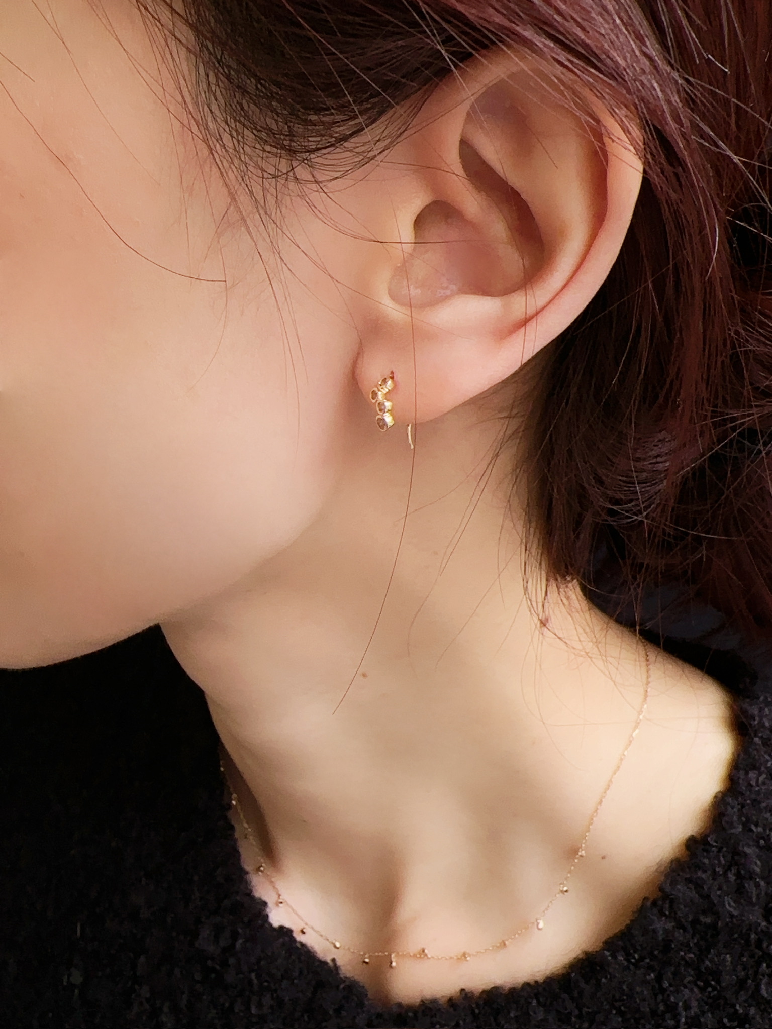 托帕寶石小耳勾