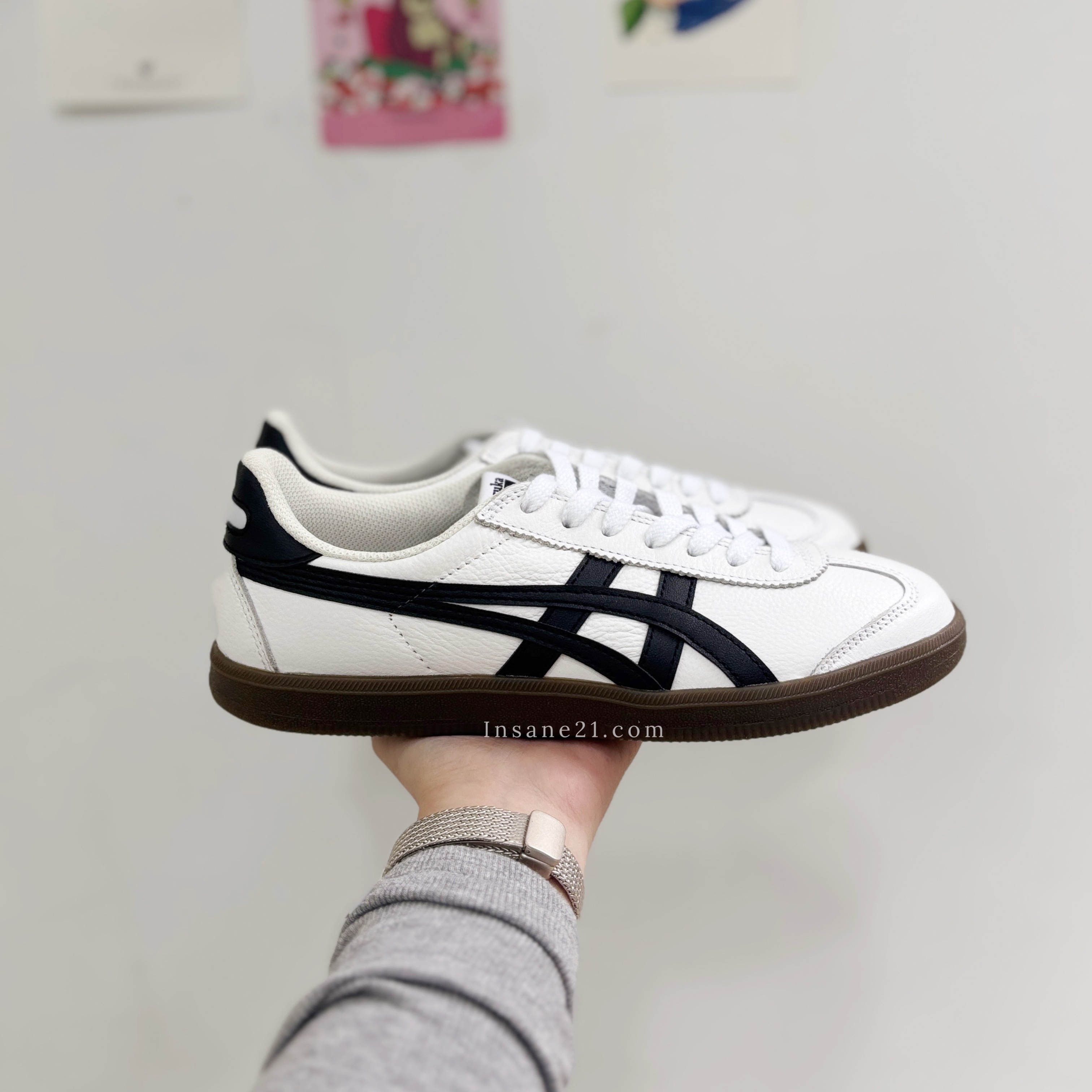 虎67 ONITSUKA TIGER 鬼塚虎白底黑虎爪紋TOKUTEN 皮革德訓鞋1183C429-100