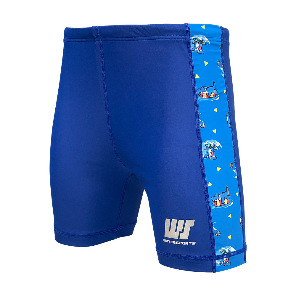 兒童數碼印花游泳防曬短褲 - 深藍