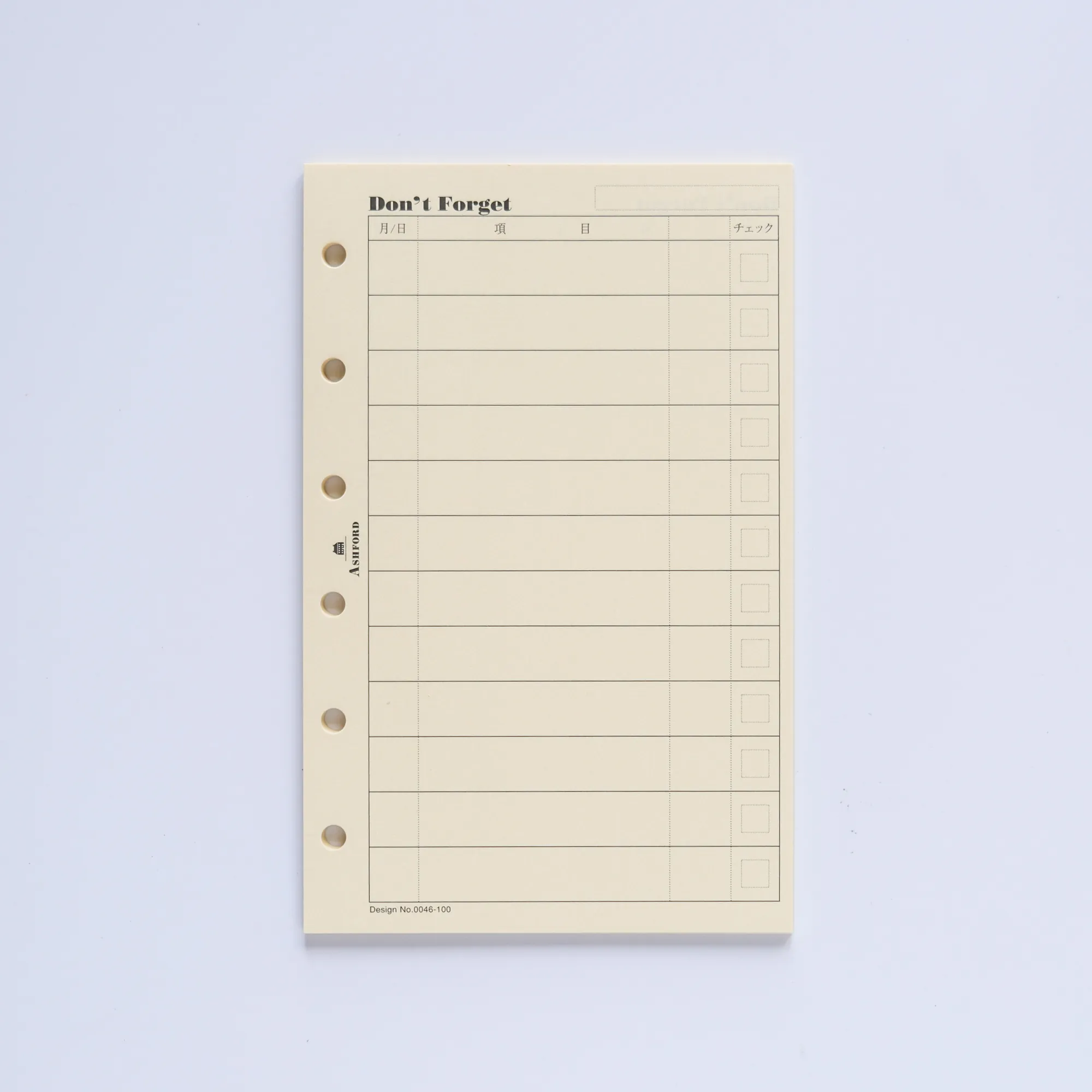 Micro5 M5 To Do List 表格 (20張入)｜Ashford 日本