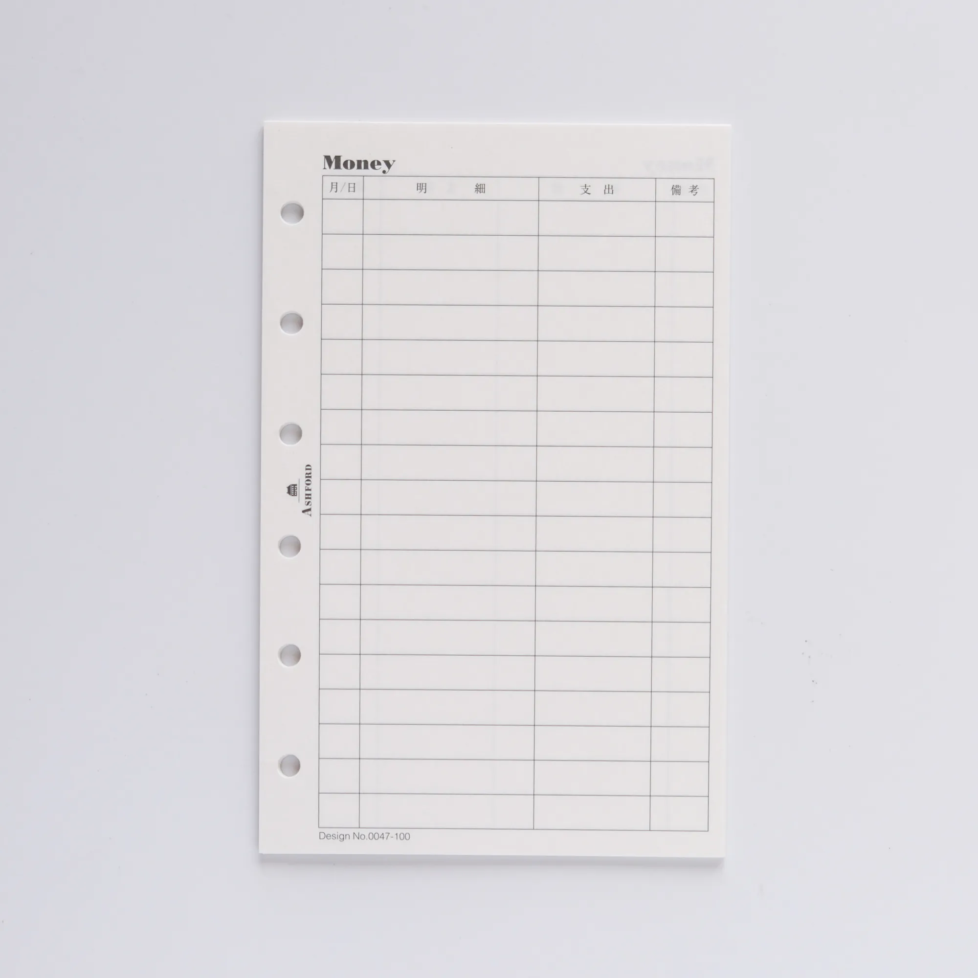 Bible 收支管理 記帳表格  (30張入)｜Ashford 日本