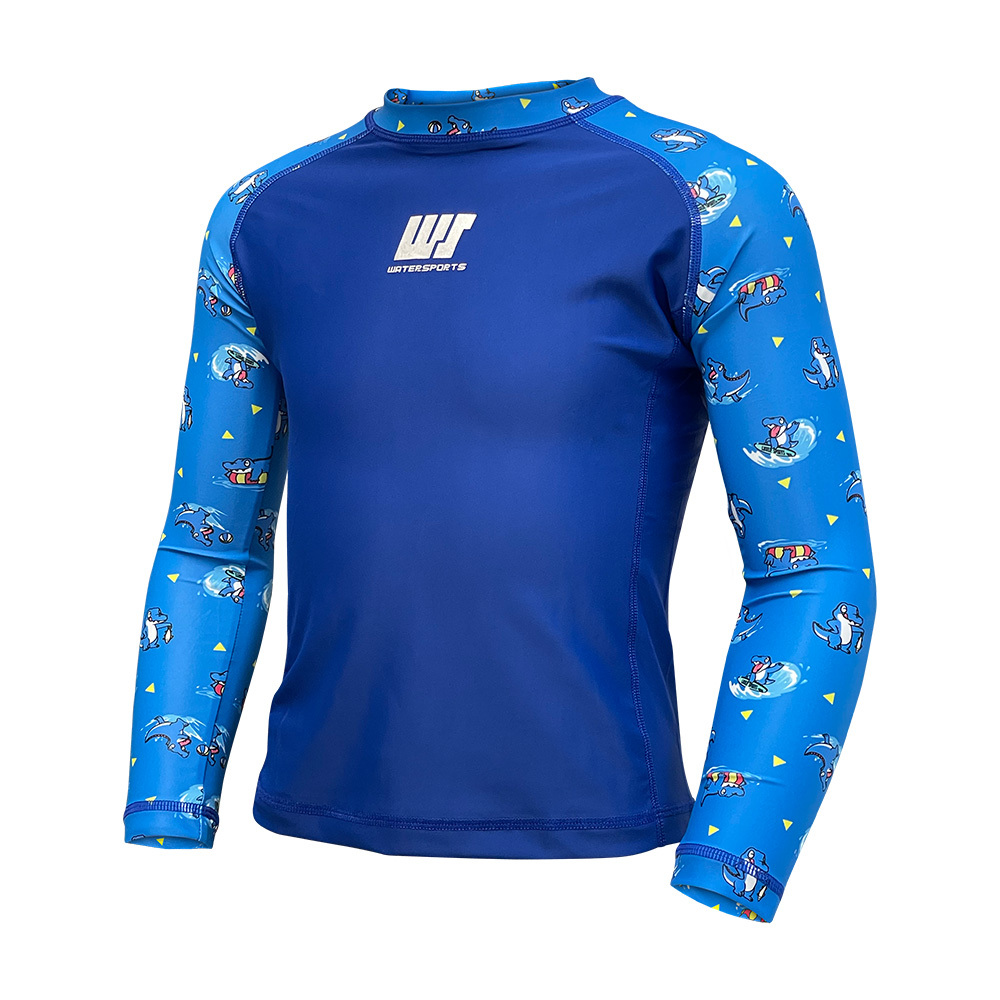 兒童數碼印花游泳防曬上衣 - 深藍