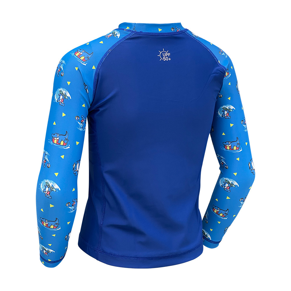 兒童數碼印花游泳防曬上衣 - 深藍