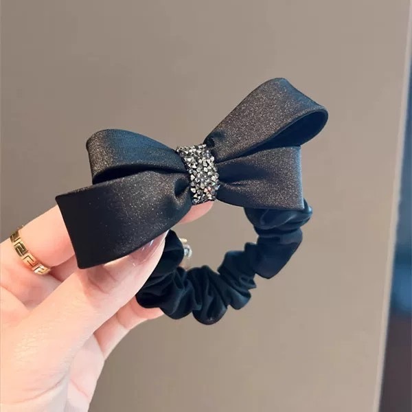 氣質緞面蝴蝶結髮圈(特價)