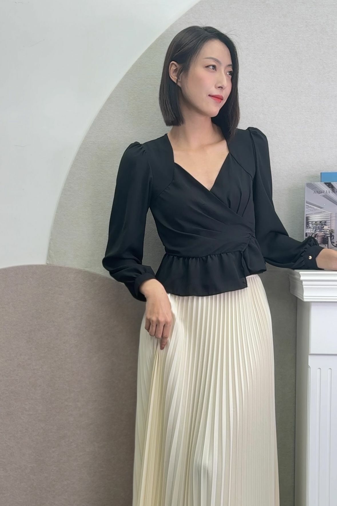 TOP#6844🤍Wrapped Blouse