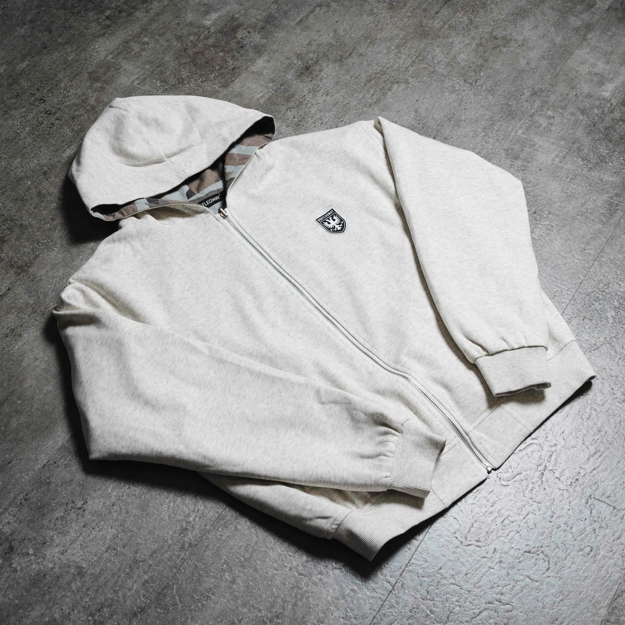 Bootlegway / Double-Sided Grey-Camo Hoodie 雙面穿 拉鍊外套