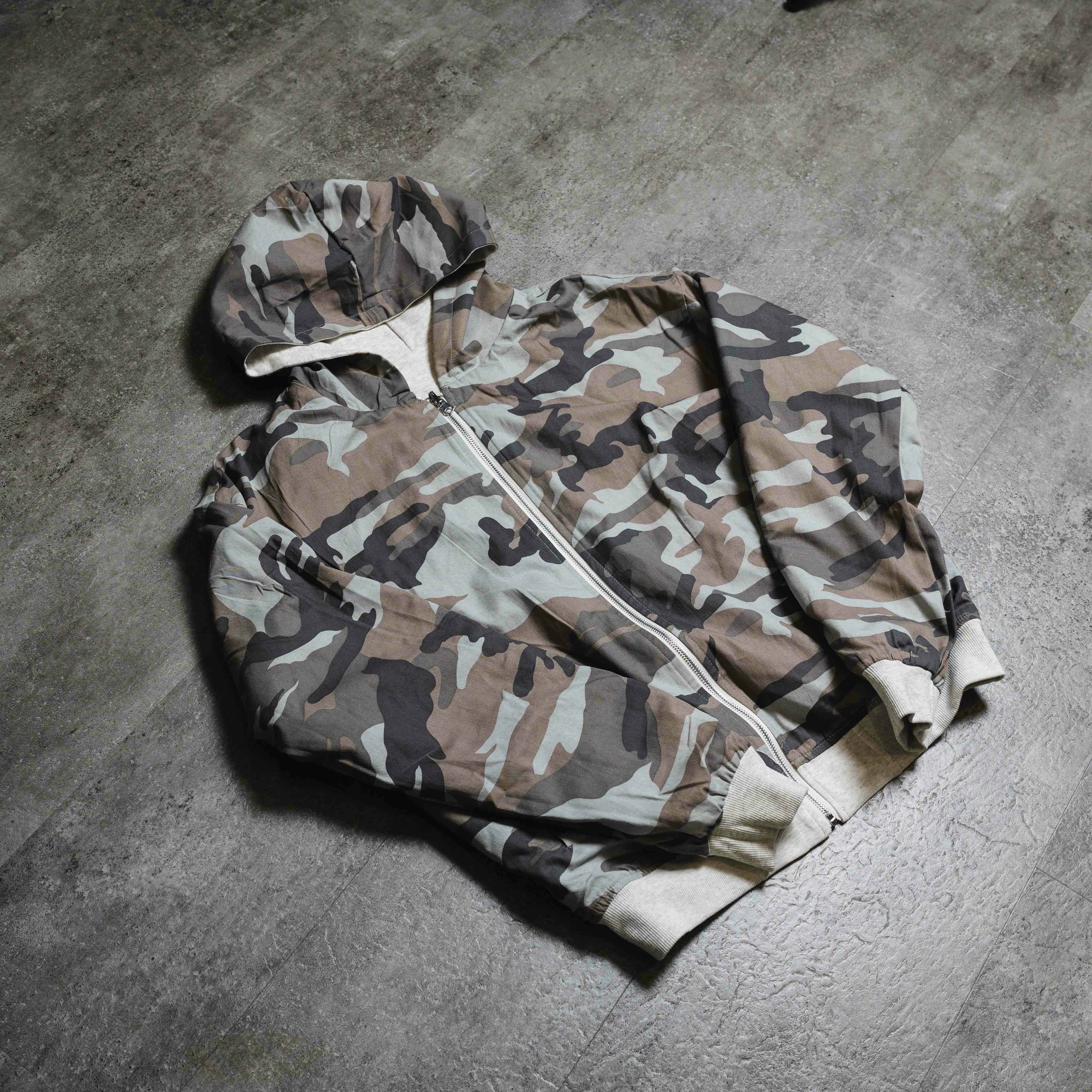 Bootlegway / Double-Sided Grey-Camo Hoodie 雙面穿 拉鍊外套