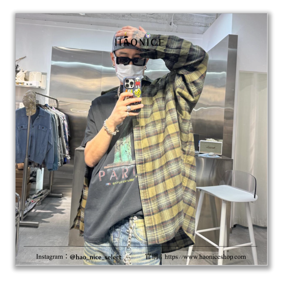 【HAO NICE】上海經銷商🔥Balenciaga 巴黎世家 自由女神格紋 假兩件襯衫 秋冬輕鬆穿