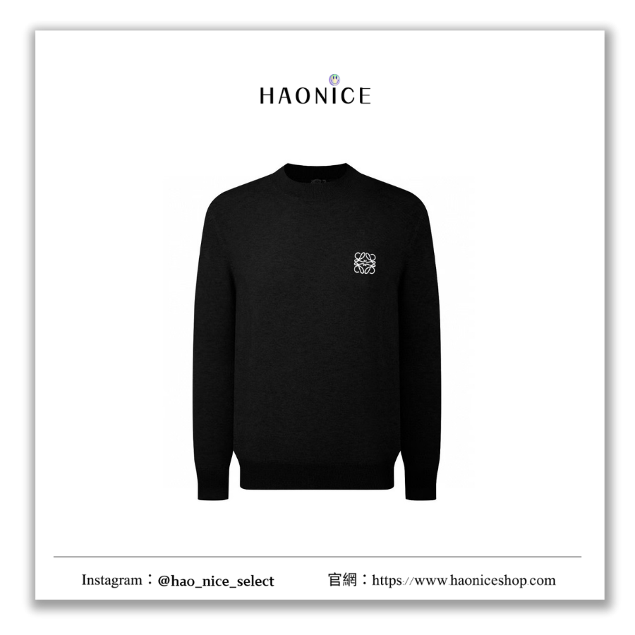 【HAO NICE】上海經銷商🇪🇸西班牙精品 Loewe 刺繡logo素色微高領長袖長T 簡約質感