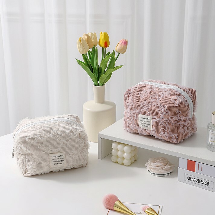 《5648》韓系立體蕾絲繡花化妝包