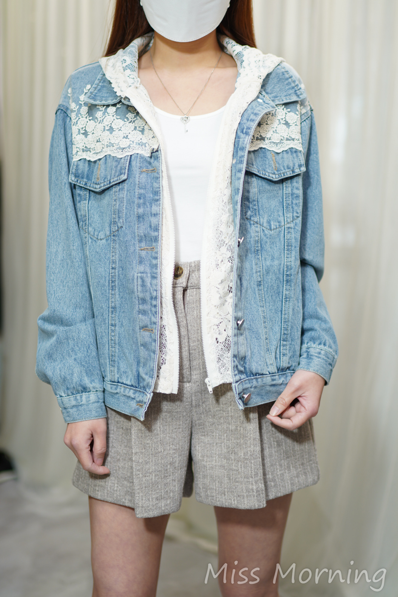 假2件lace牛仔褸(14416)