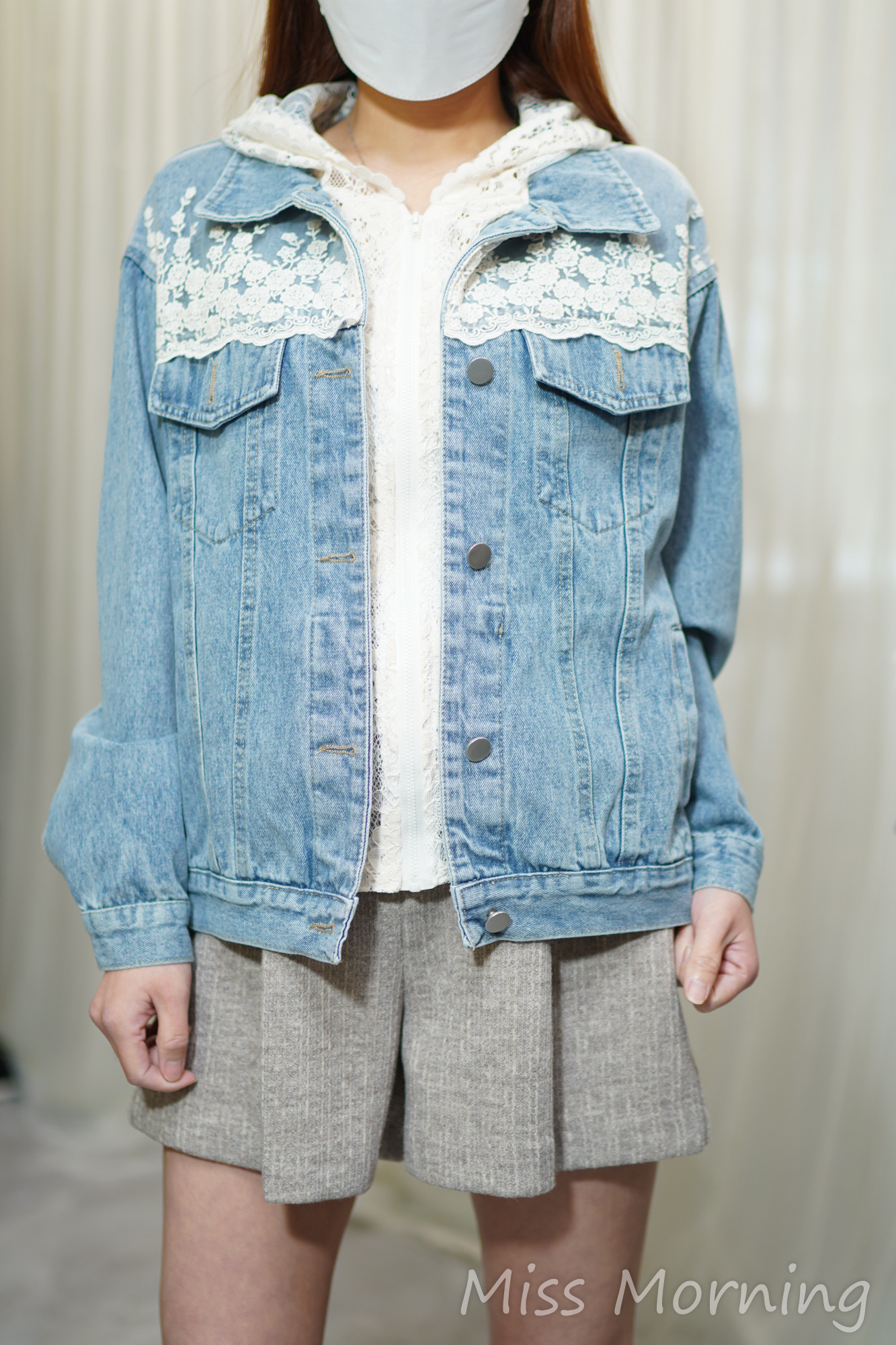 假2件lace牛仔褸(14416)