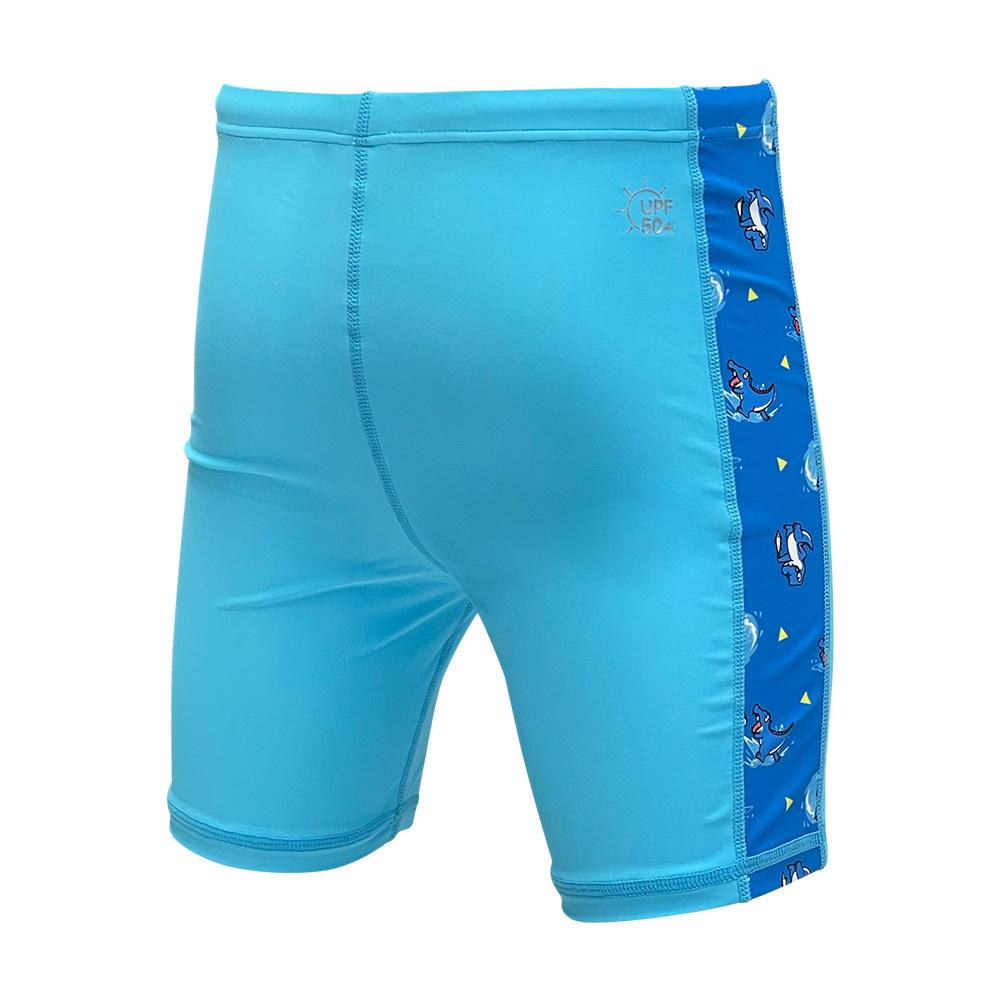 兒童數碼印花游泳防曬短褲 - 淺藍