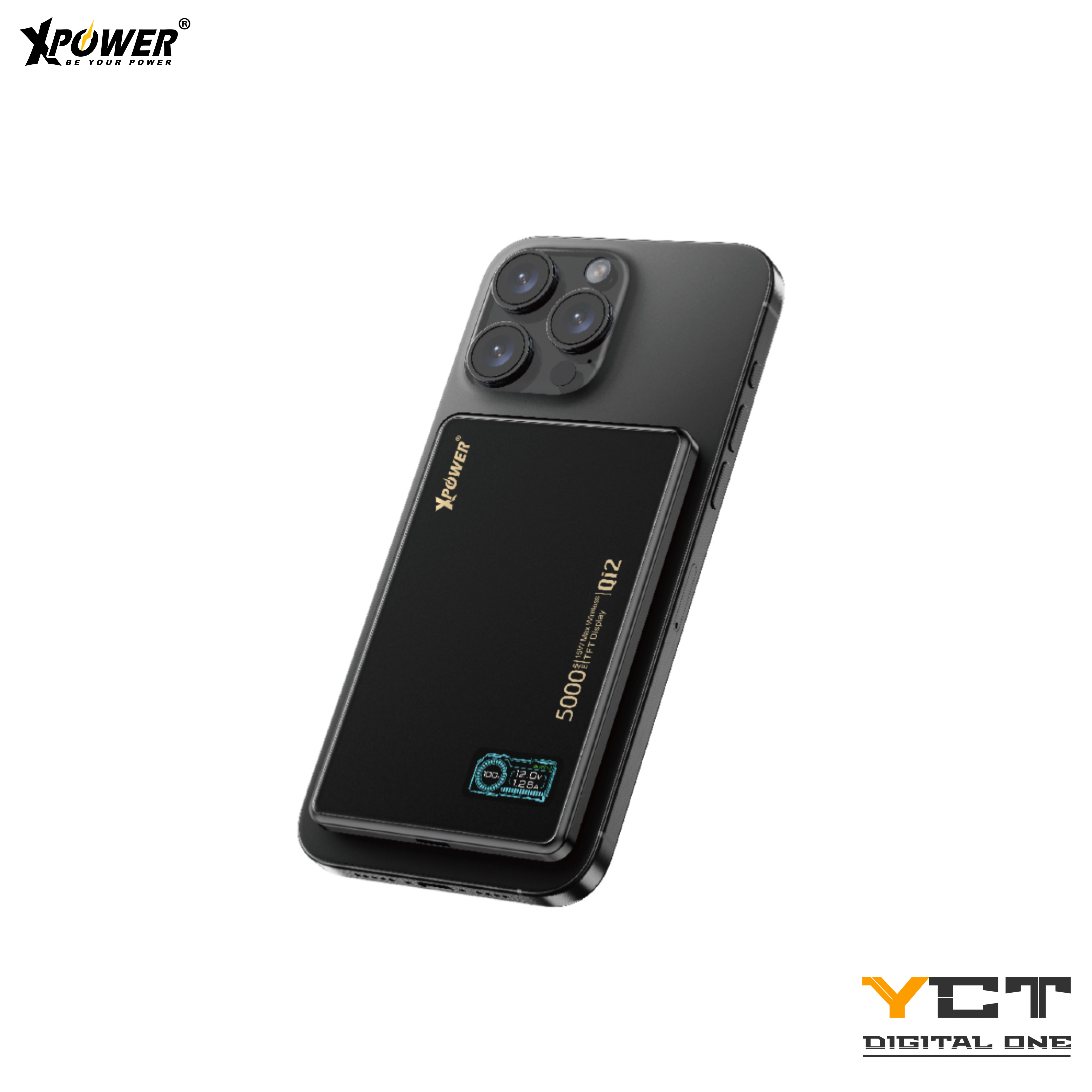 XPower MagDigita5 彩屏顯示鋁合金外殼 5000mAh PD3.0+QI2 磁吸移動電源