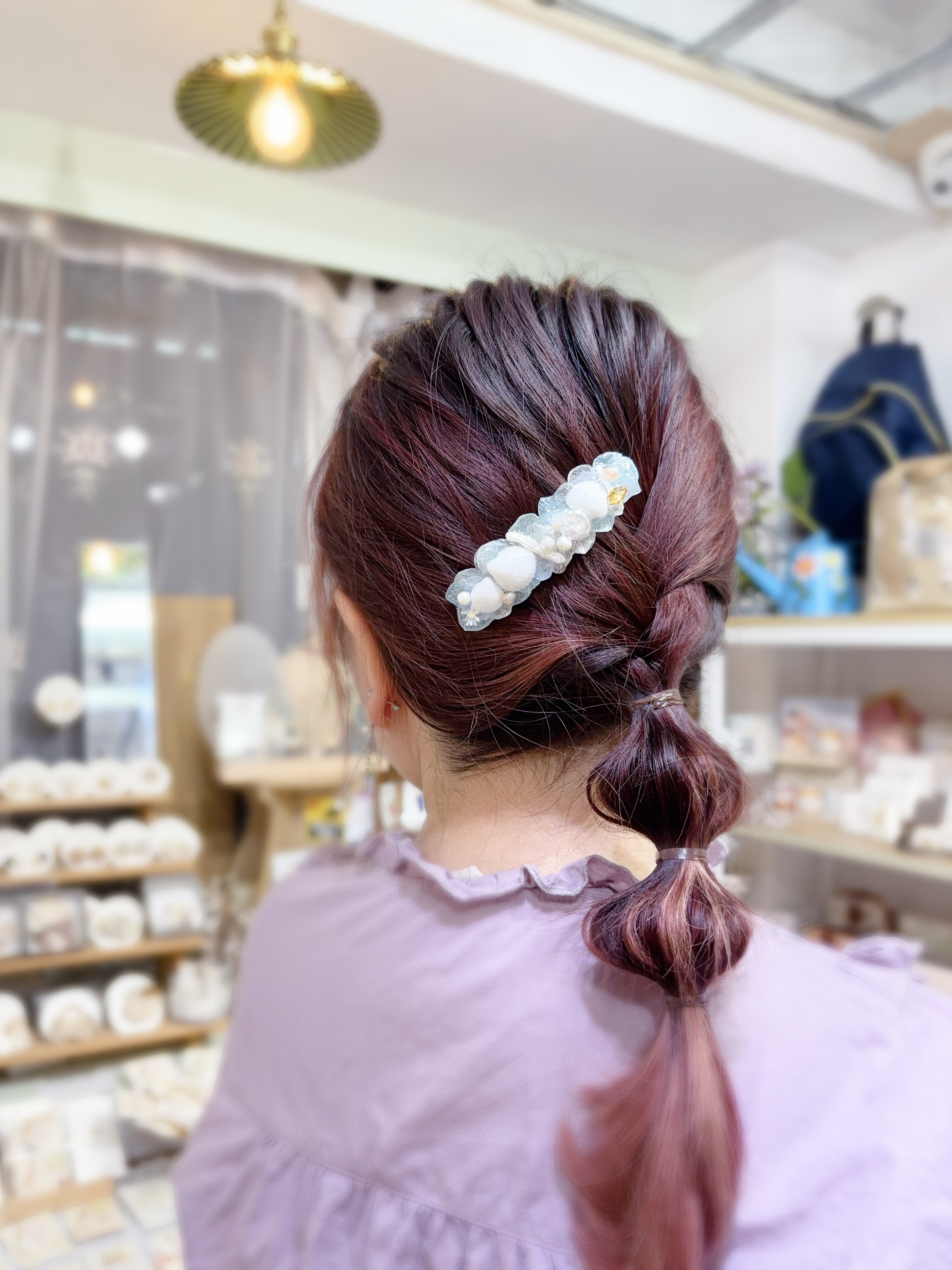 [手作家] 乾花貝殼彈弓髮夾