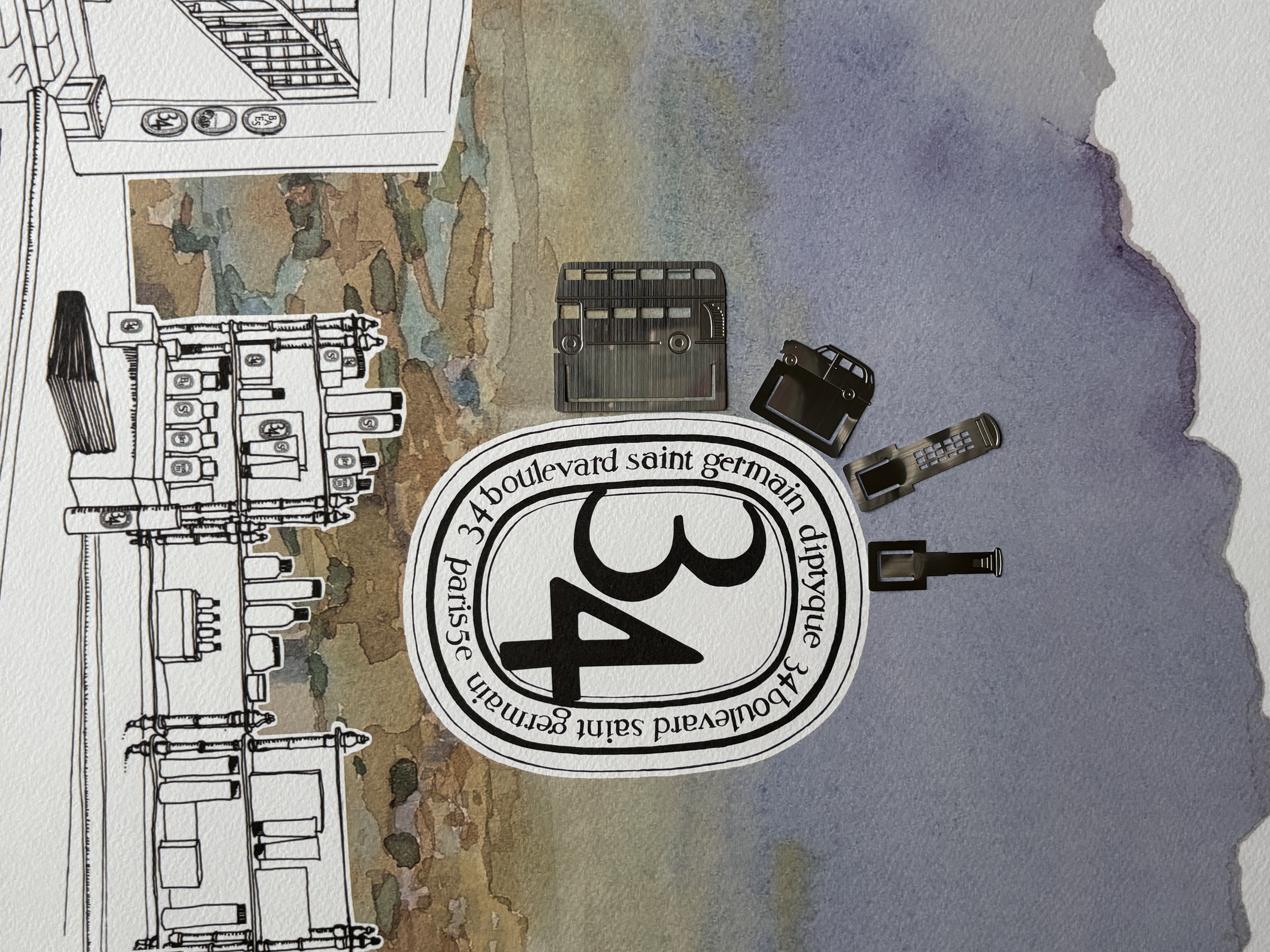 倫敦著名代表物金屬剪影書籤