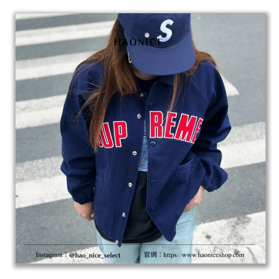 【HAO NICE】美式潮流🔥SUPREME新款貼布logo美式長袖 外套 鈕扣夾克 街頭