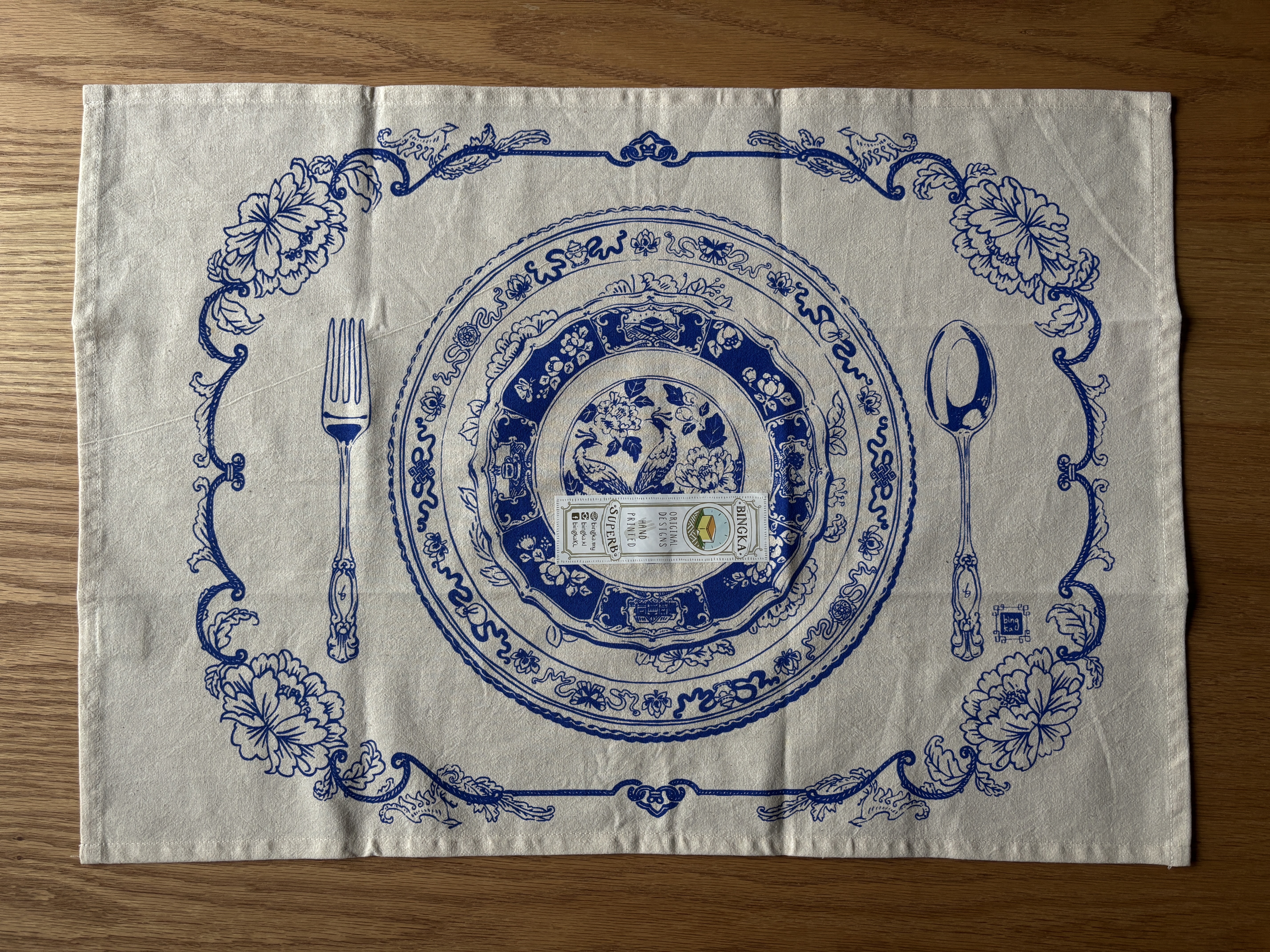 純棉手工印染茶巾