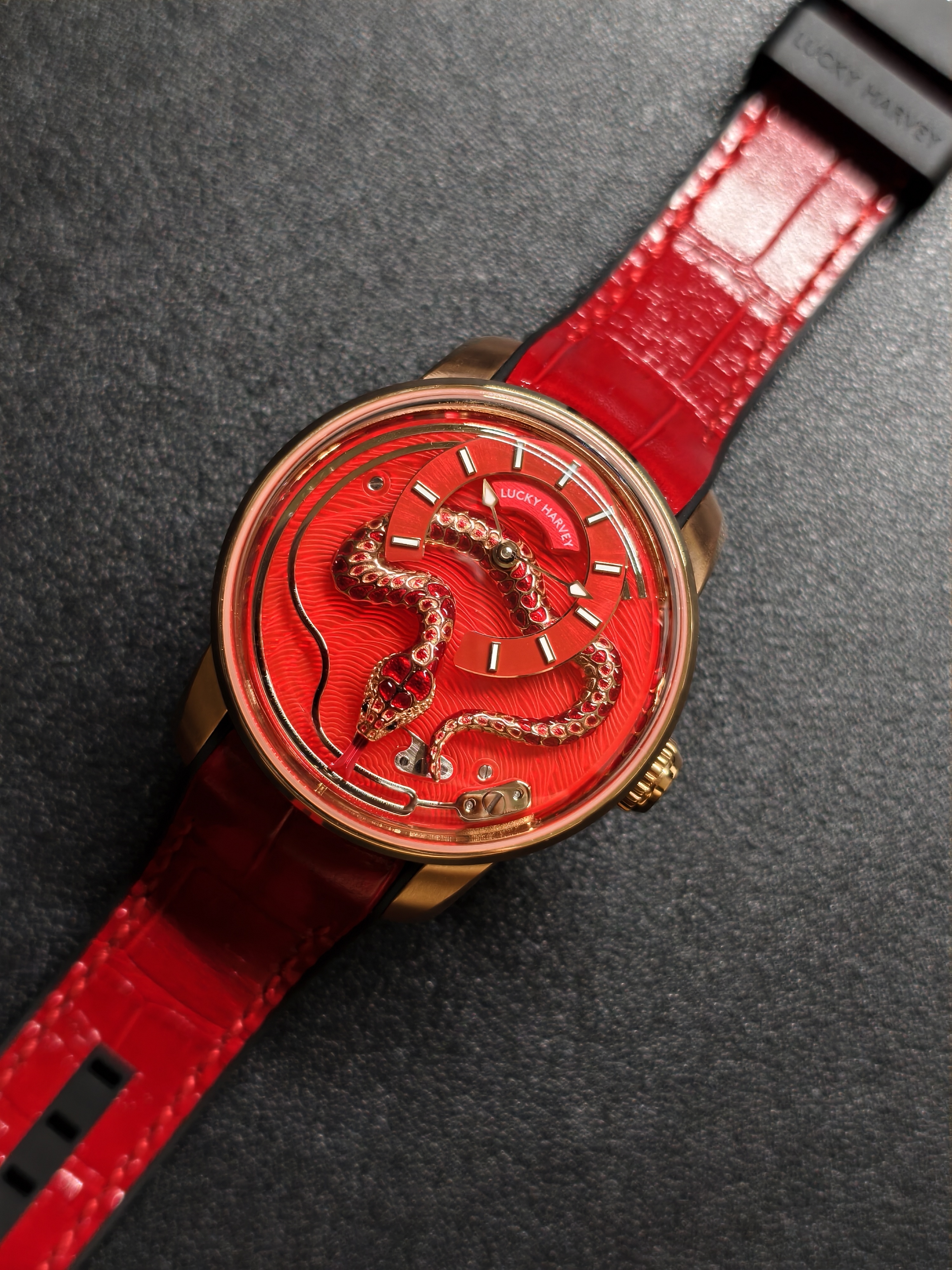 Enamel Snake - Red