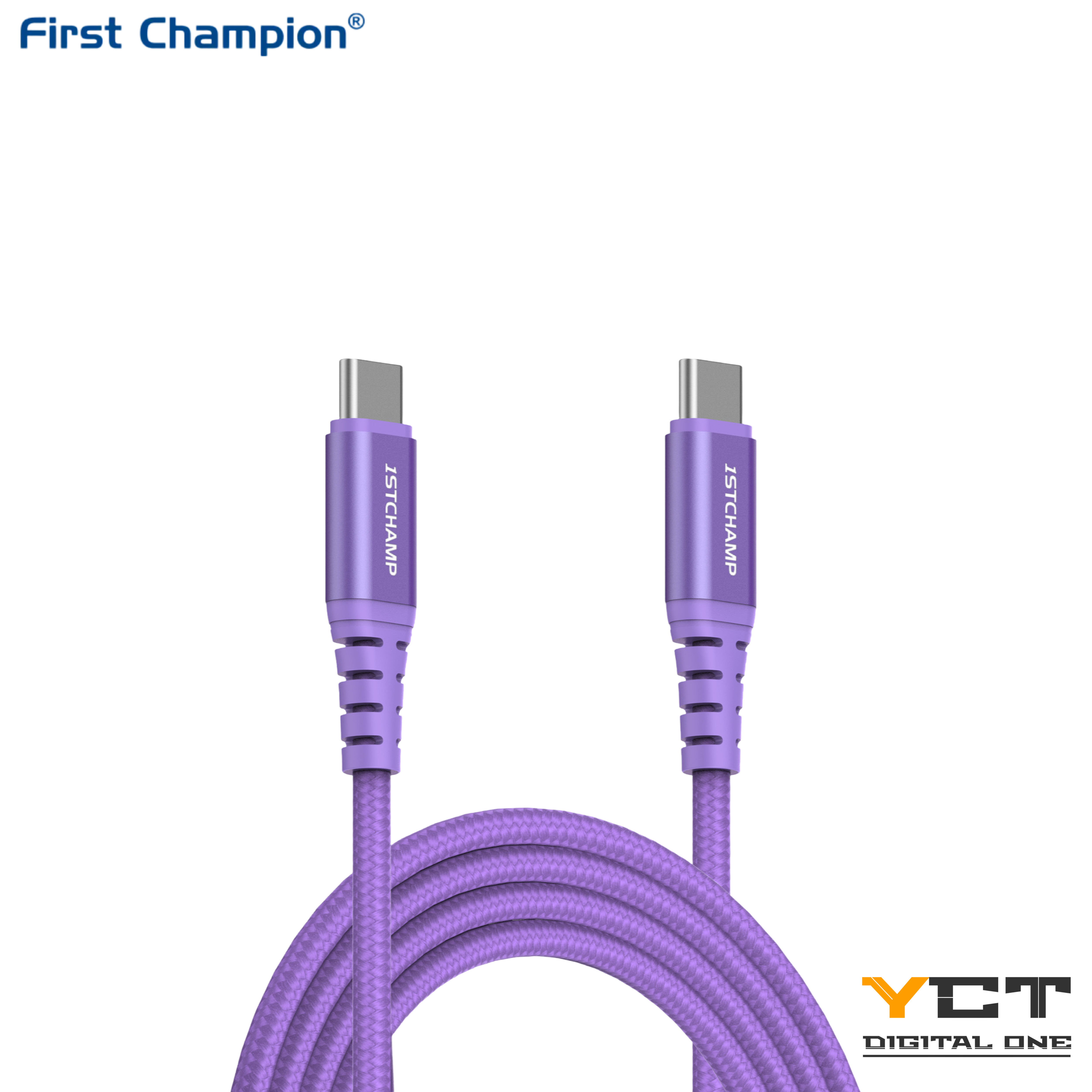 First Champion USB Type-C to Type-C 連接線, 100W, 120cm, 尼龍編織 , TC2CE-NP120