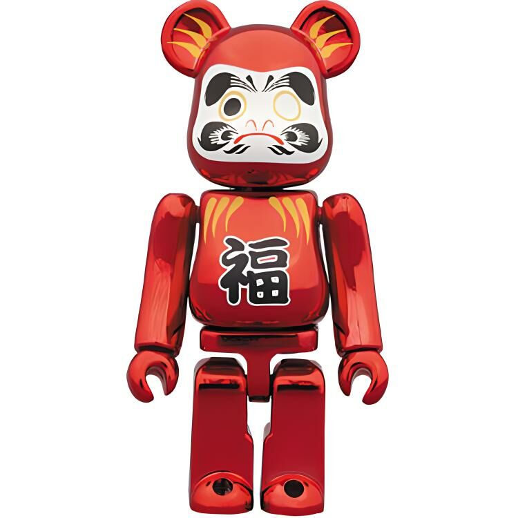 【代購】BE@RBRICK Dharma Collection DARUMA Blessing Red Gold-Plated Hang Tag Box 100% 7cm
