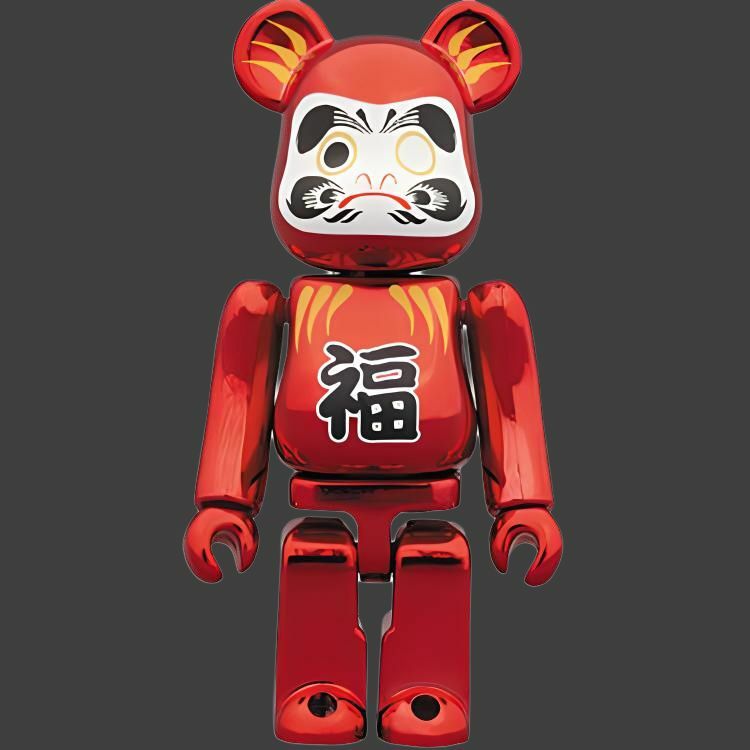 【代購】BE@RBRICK Dharma Collection DARUMA Blessing Red Gold-Plated Hang Tag Box 100% 7cm