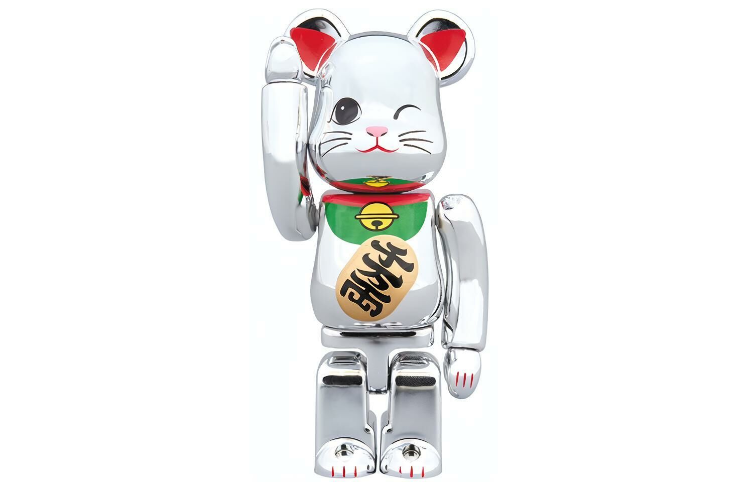 【代購】BE@RBRICK Beckoning Cat Silver Plating 4 Silver