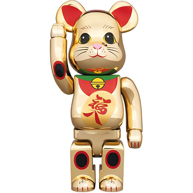 【代購】BE@RBRICK Maneki Neko Gold Plated Fukuiri