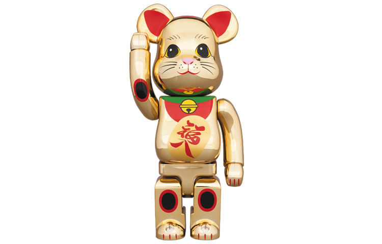 【代購】BE@RBRICK Maneki Neko Gold Plated Fukuiri