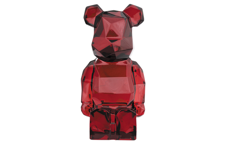 【代購】BE@RBRICK x Fragment Design X Baccarat Crystal Sitting Posture Red Trendy Figures 12cm