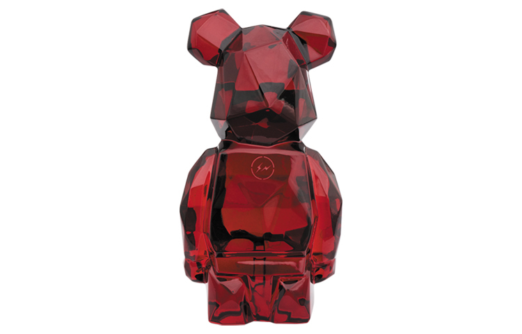 【代購】BE@RBRICK x Fragment Design X Baccarat Crystal Sitting Posture Red Trendy Figures 12cm