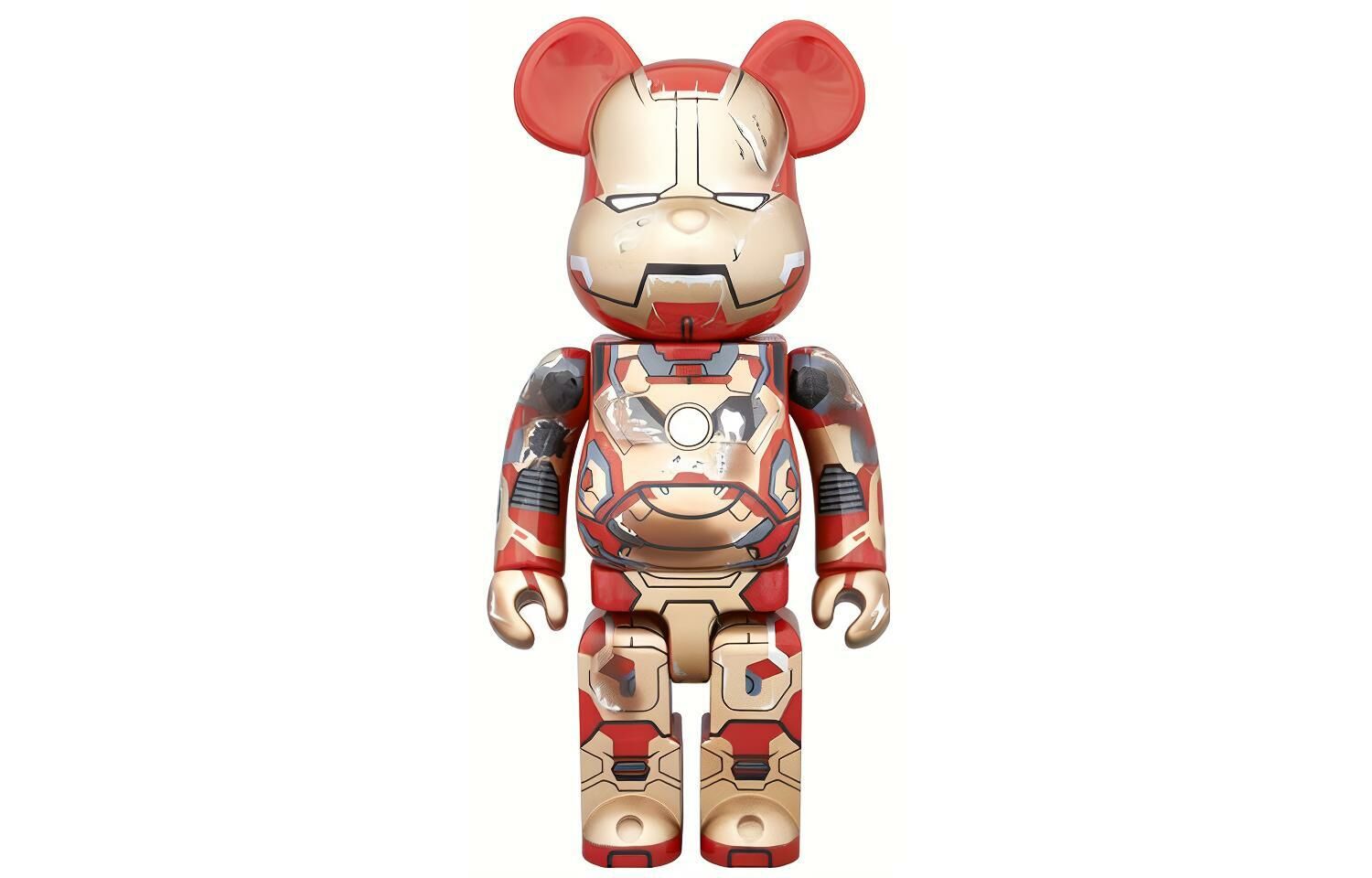 【代購】BE@RBRICK Iron Man Mark Xlii Damaged Ver. Gold