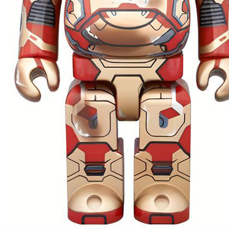 【代購】BE@RBRICK Iron Man Mark Xlii Damaged Ver. Gold