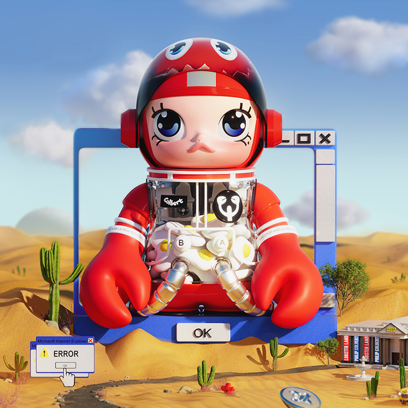 【代購】POP MART MOLLY MEGA Treasure Collection Mega Collection Space X Phi Colbert Lobster Trendy Figures 1000% 70cm
