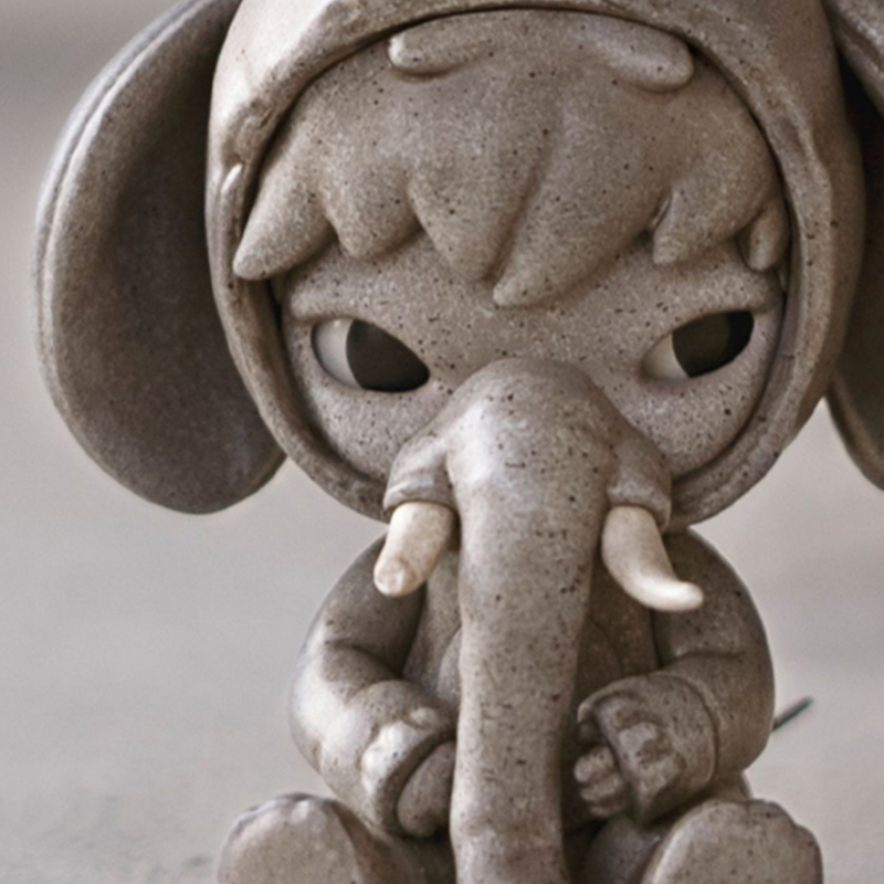 【代購】POP MART HIRONO Elephant In The Room Hirono Trendy Figures Gray 6.9cm