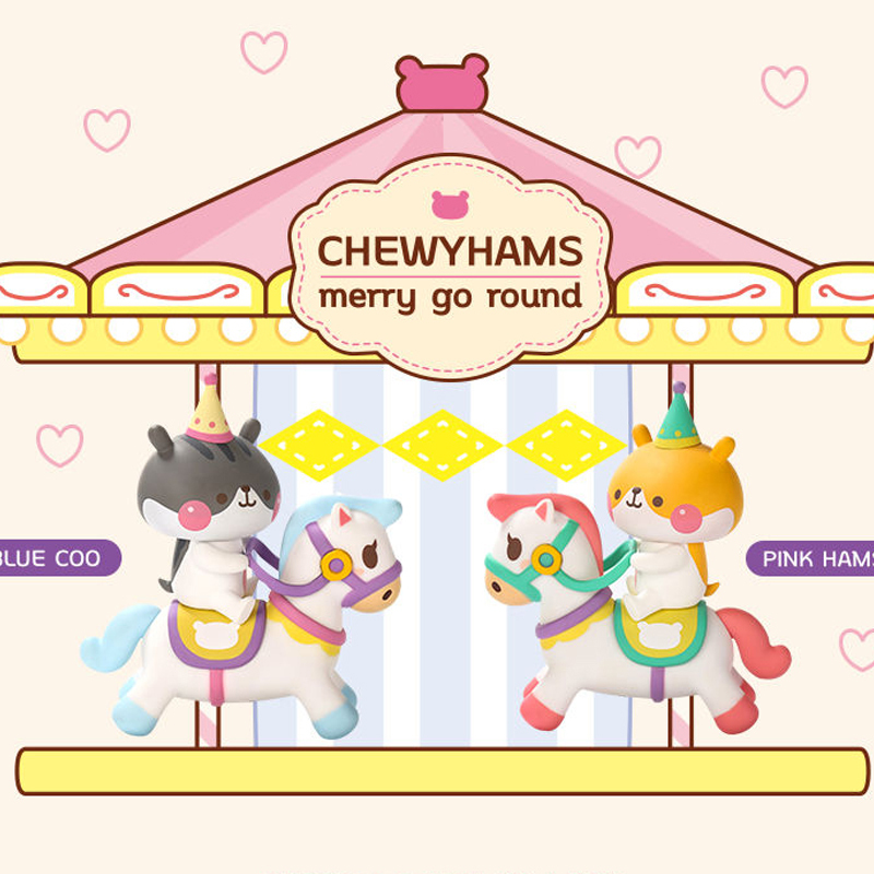 【代購】POP MART Pop Mart Qi Other IP Hans Round Rolling Rotating Wooden Horse Trendy Figures