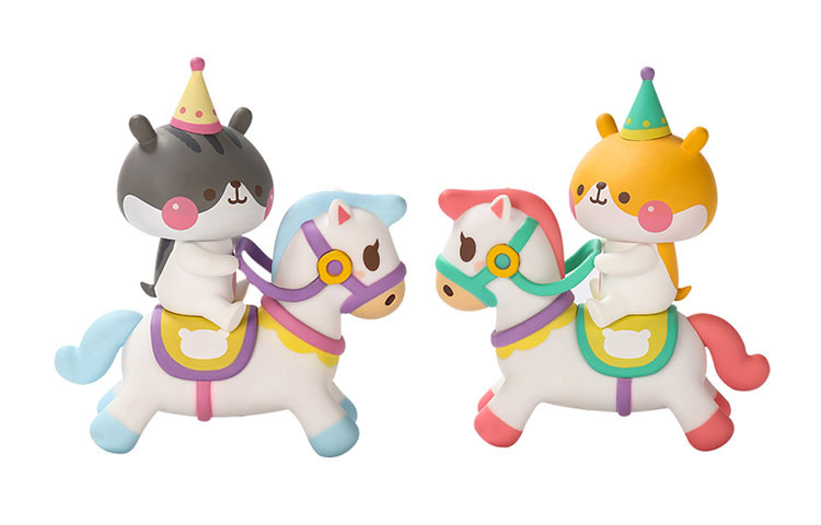 【代購】POP MART Pop Mart Qi Other IP Hans Round Rolling Rotating Wooden Horse Trendy Figures