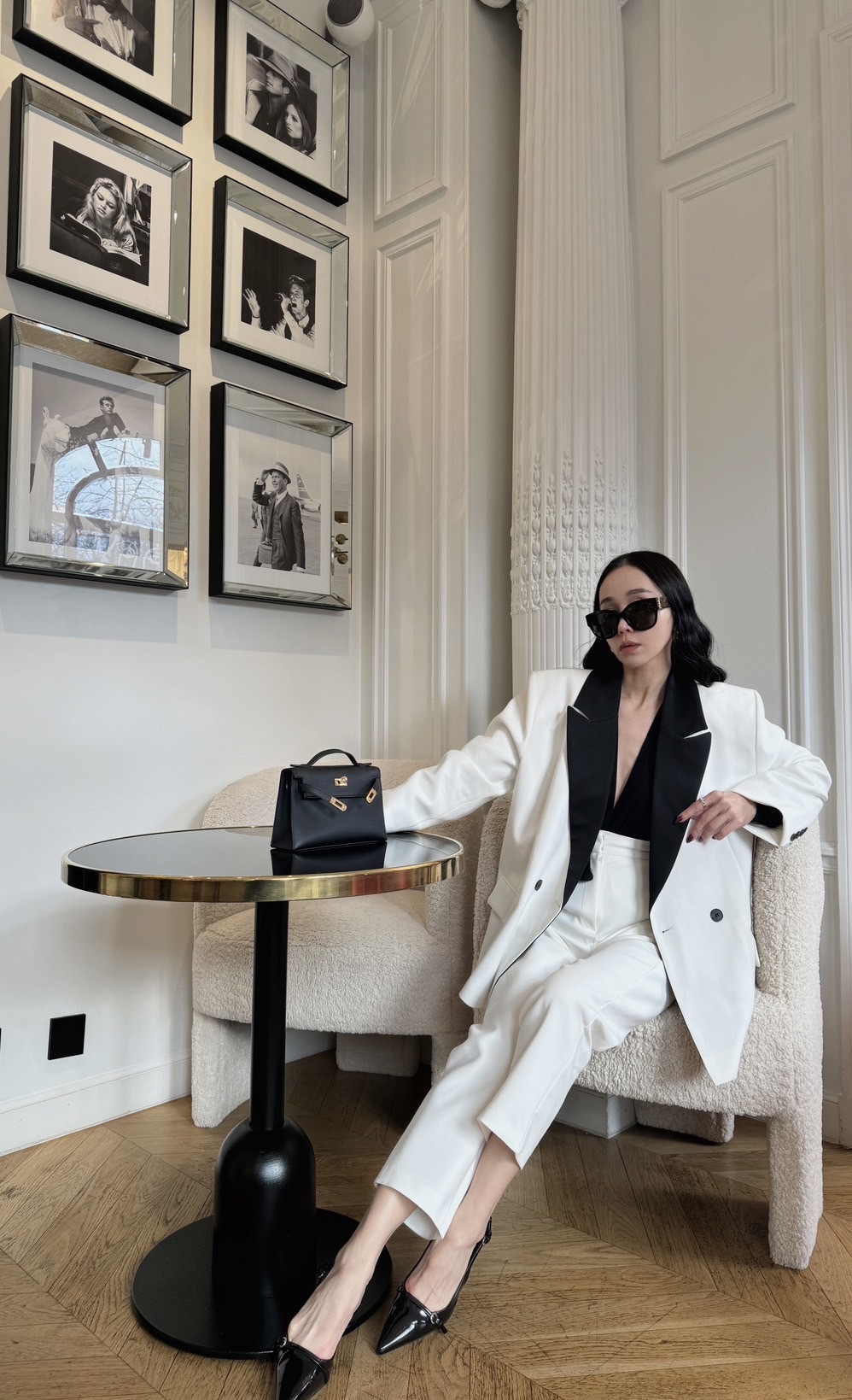 拼色西裝套褲-單褲(M現貨)