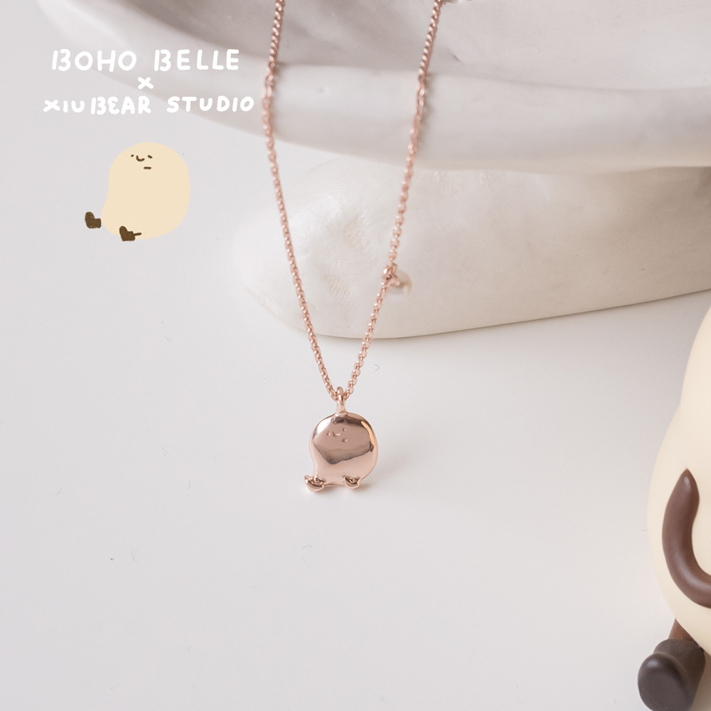 坐著等泥小果實珍珠項鍊