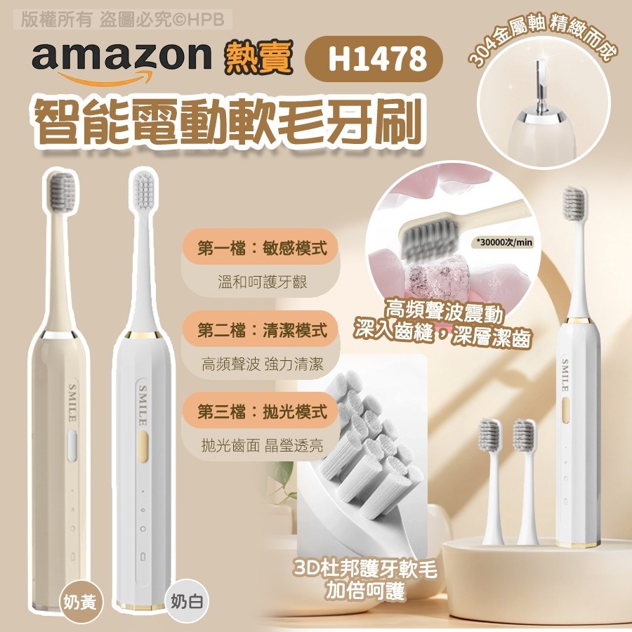 🌟Amazon熱賣智能電動軟毛牙刷🌟 -2500327
