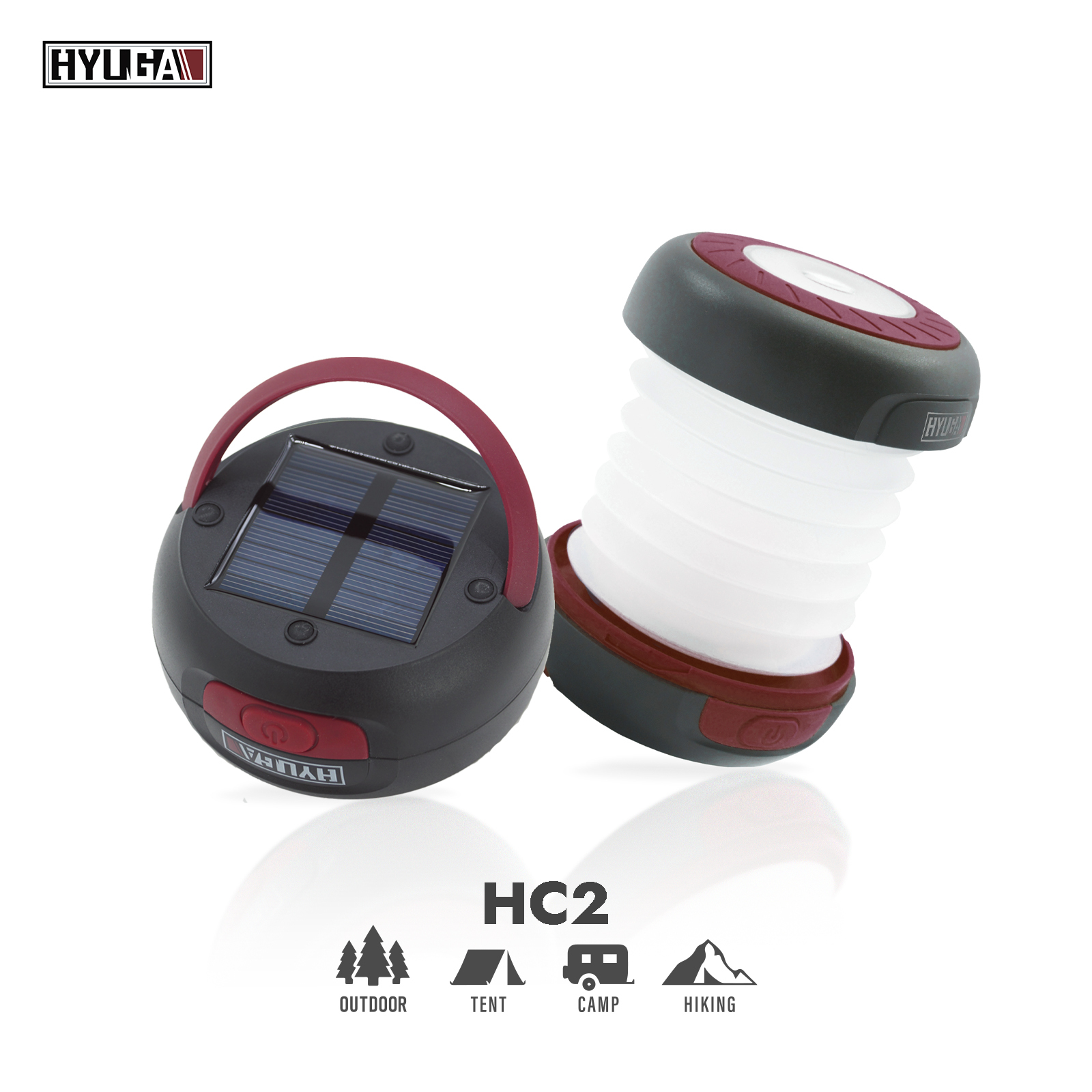 【HYUGA】伸縮折疊LED露營燈 雙模式充電 雙光源 復古輕時尚 睡帳小燈 氣氛燈 小夜燈 HC2