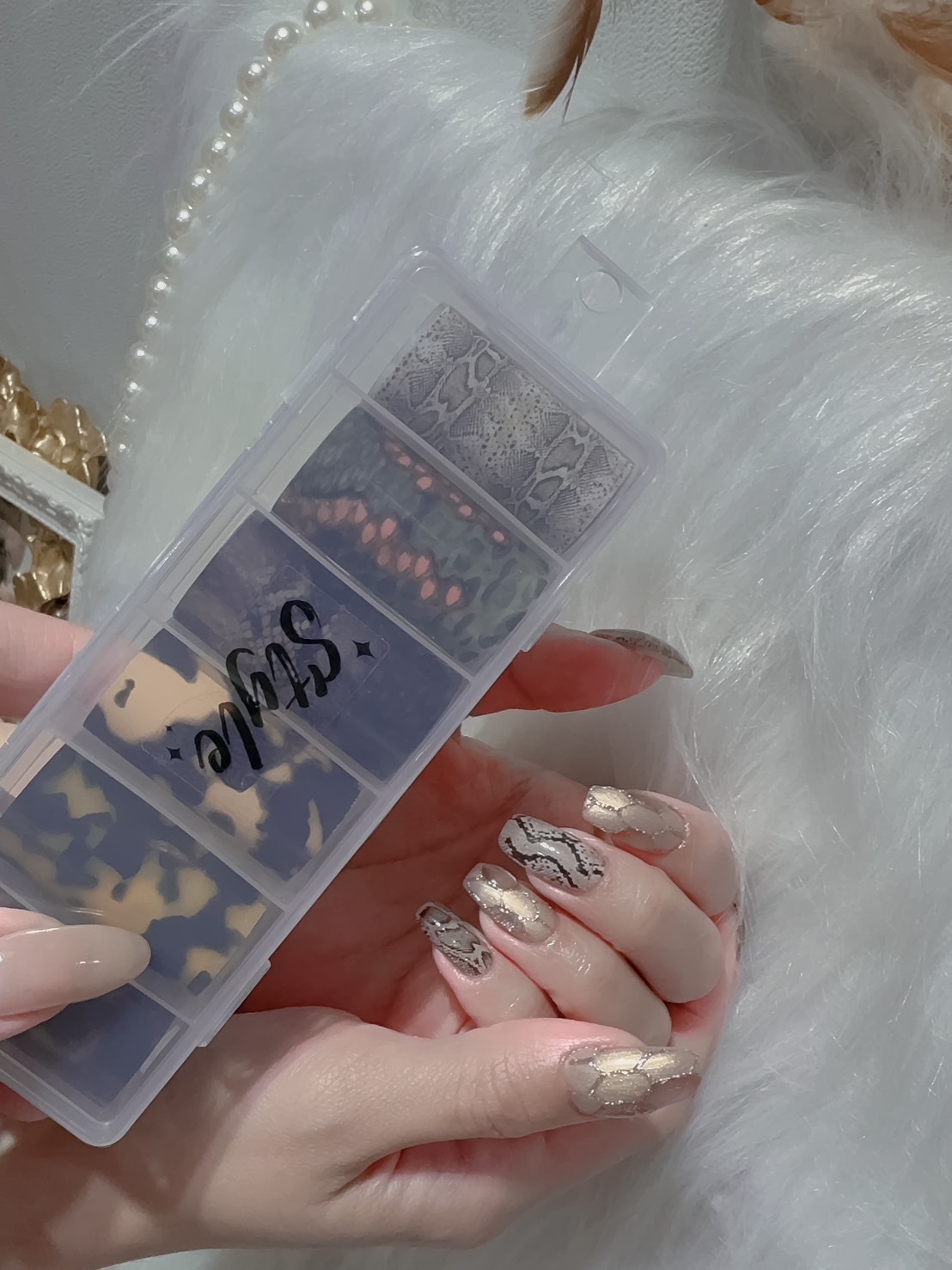 日系琥珀玳瑁x蛇紋轉印紙 6格套裝🐍