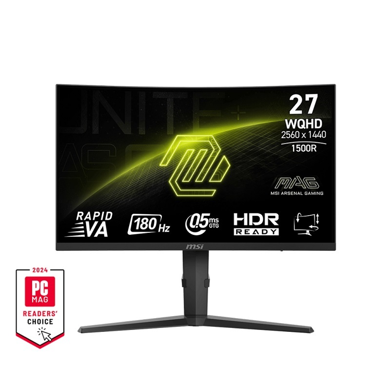 米特3C數位–MSI 微星 MAG 275CQPF 27吋曲面螢幕/VA/2K/180Hz/可升降左右